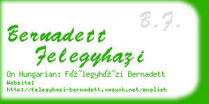 bernadett felegyhazi business card